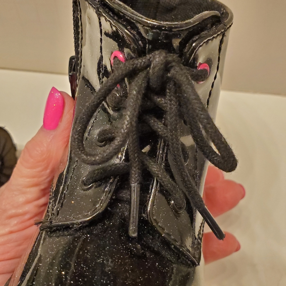 Little Girls Size 6 Black SPARKLE Hightop Shoe